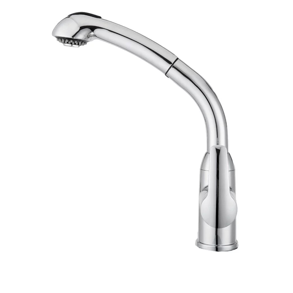 Chrome Single Hole Pull-Out Kitchen Faucet W6960