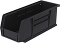 Plastic Storage Bin Hanging Stacking Containers, 11-Inch x 4-Inch x 4-Inch, Stone, 12-Pack U1732