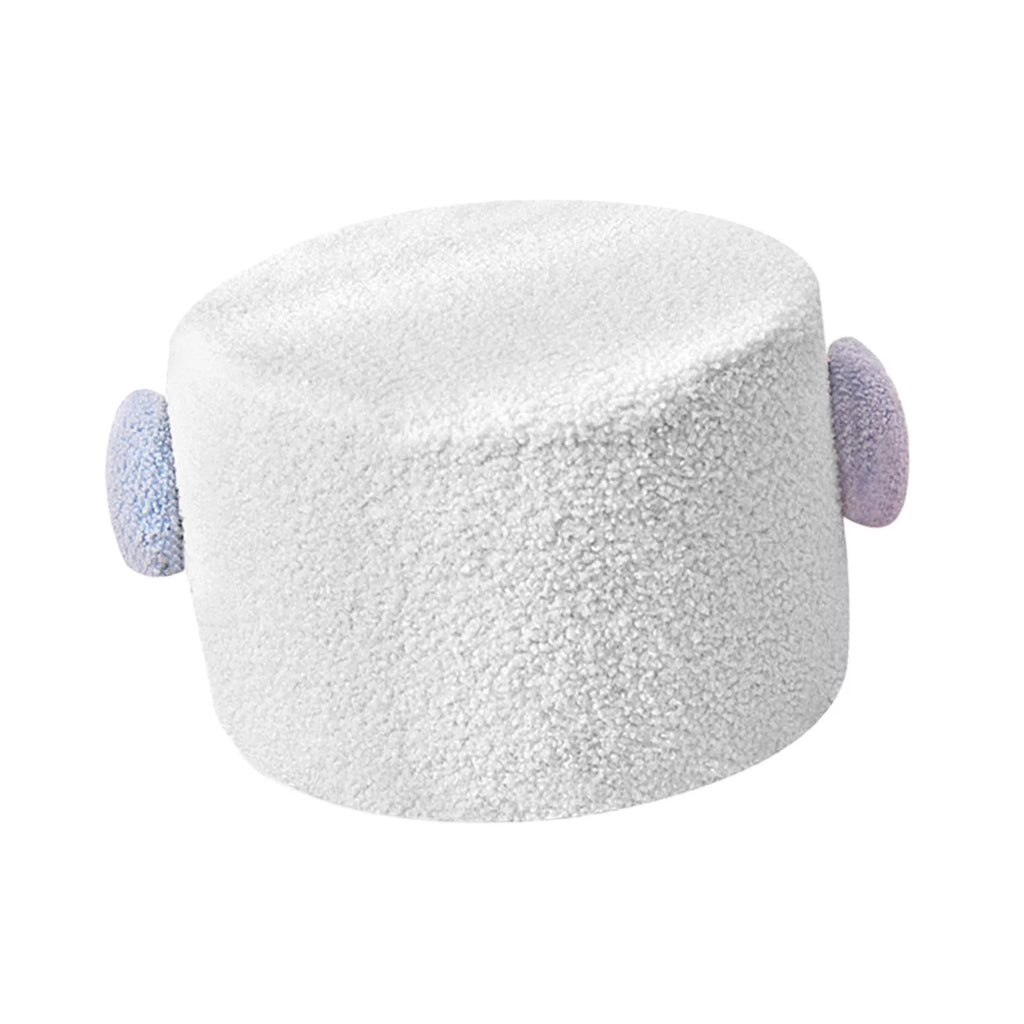 White Small Footstool Ottoman D297