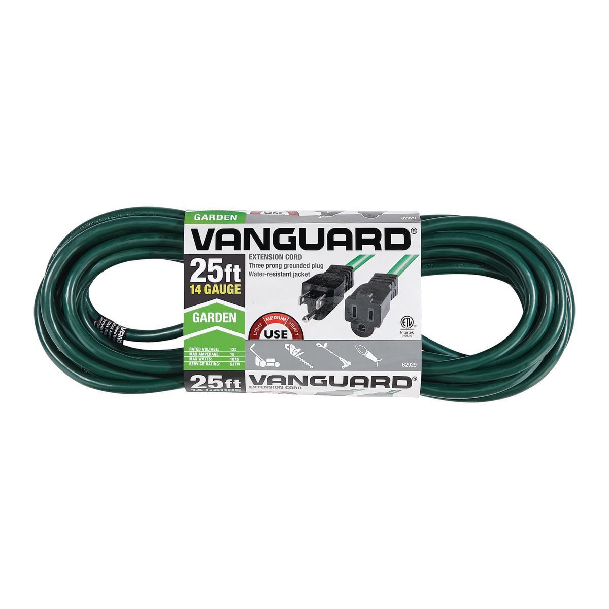 Green 25 ft. 14/3 Gauge Outdoor Extension Cord R621124