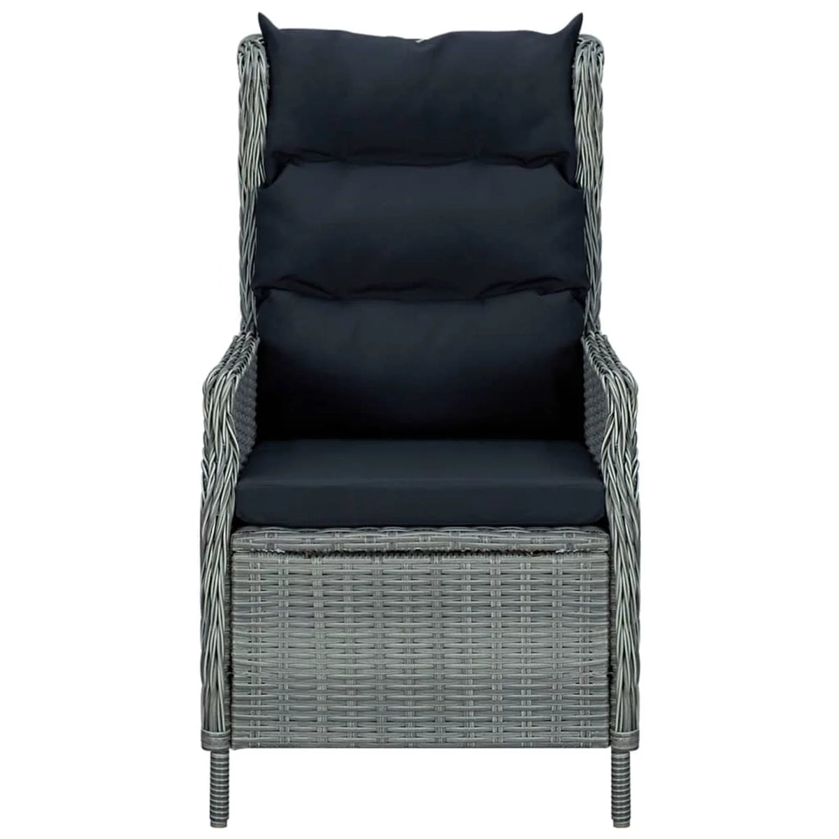 Reclining Poly Rattan Patio Chair with Footstool Y290