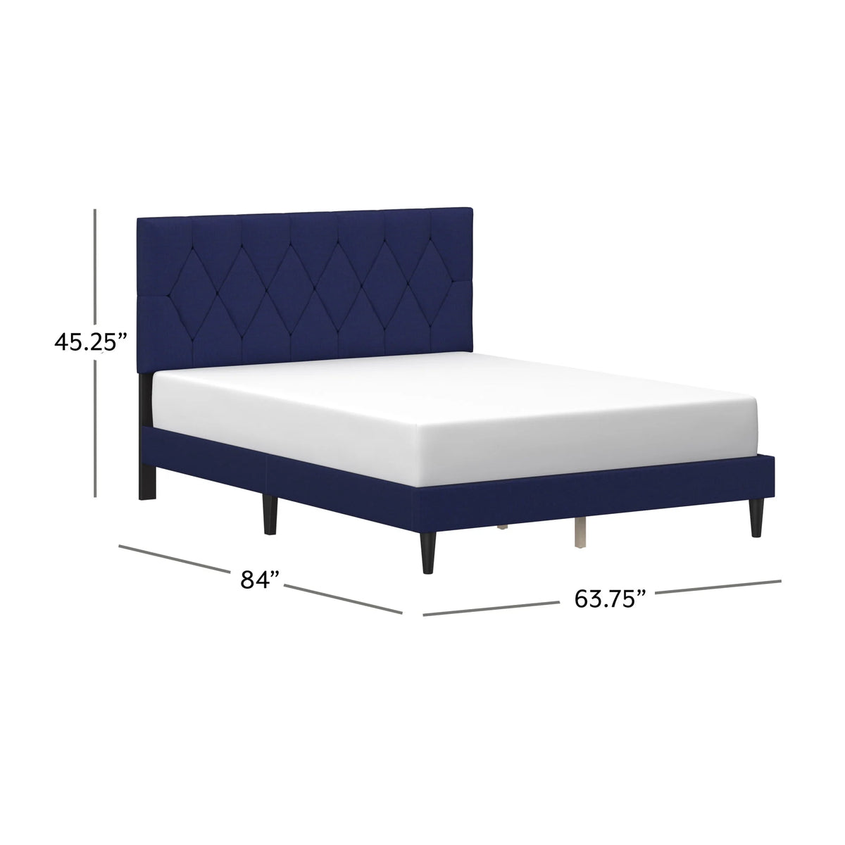 Gray Diamond Tufted Upholstered Queen Platform Bed D1669