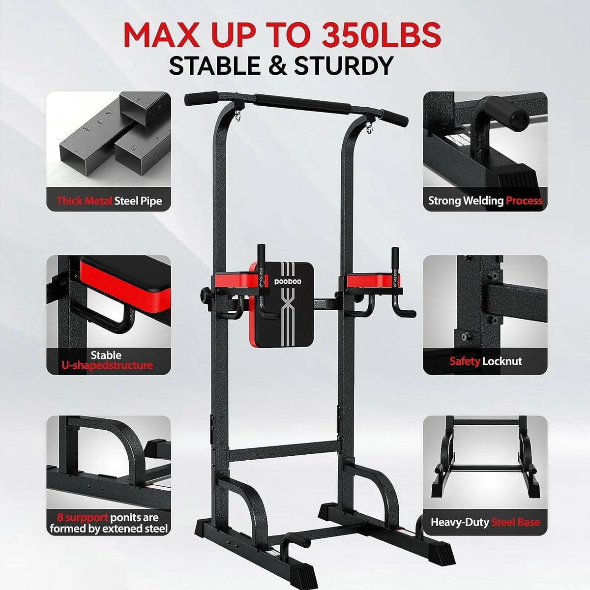 Multifunction Power Tower Dip Station Pull up Bar N209