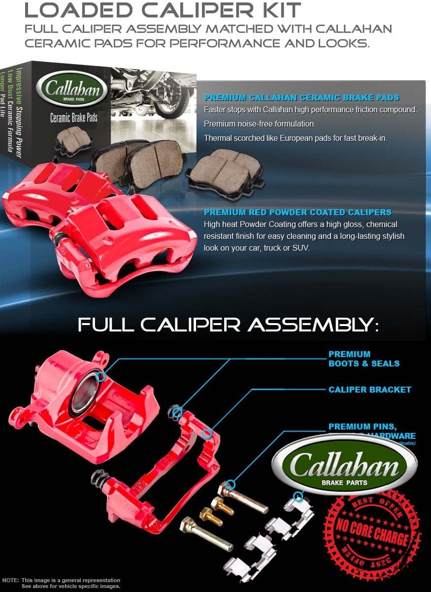 Red Powder Coated Calipers + Ceramic Brake Pads V368