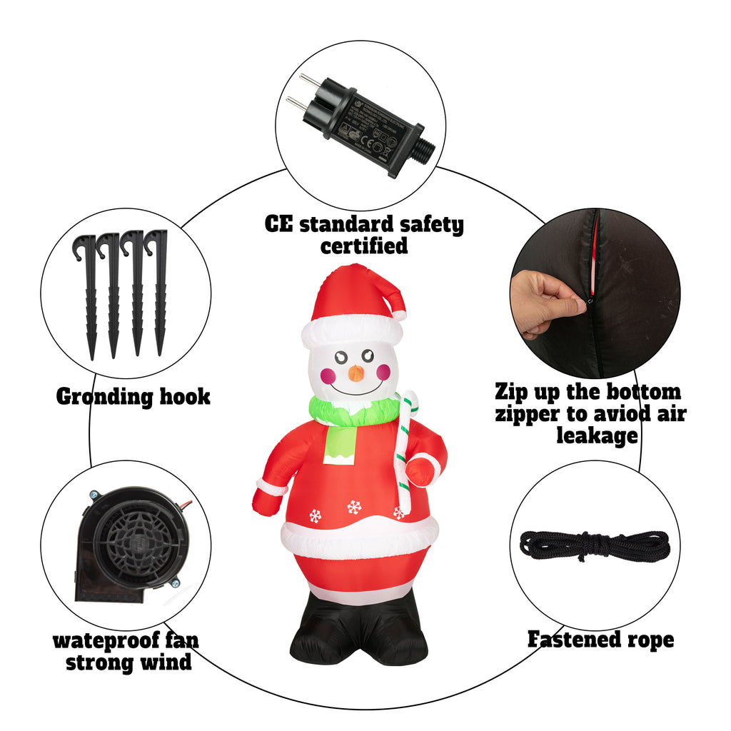 7ft Christmas Inflatables Snowman Outdoor Yard Decorations Y403
