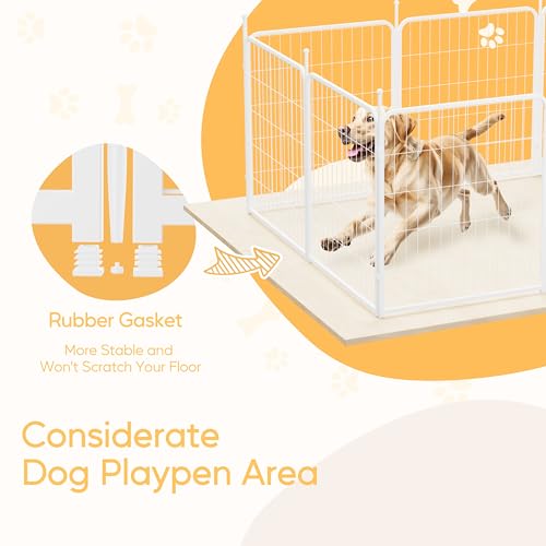 32 Inch 8 Panels Heavy Duty Metal Portable Pet Playpen J93029