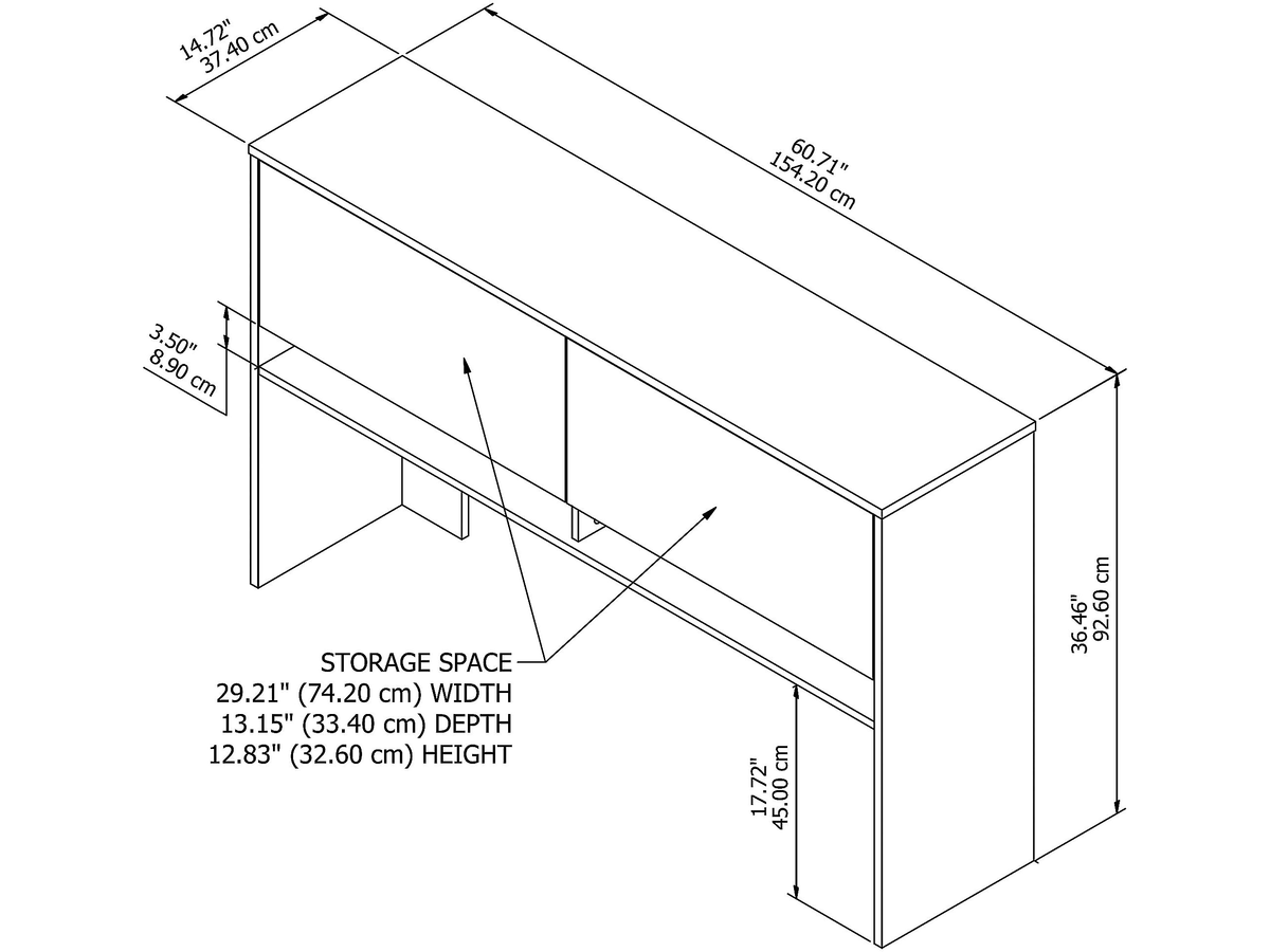 White Storm Gray Desk Hutch K23012
