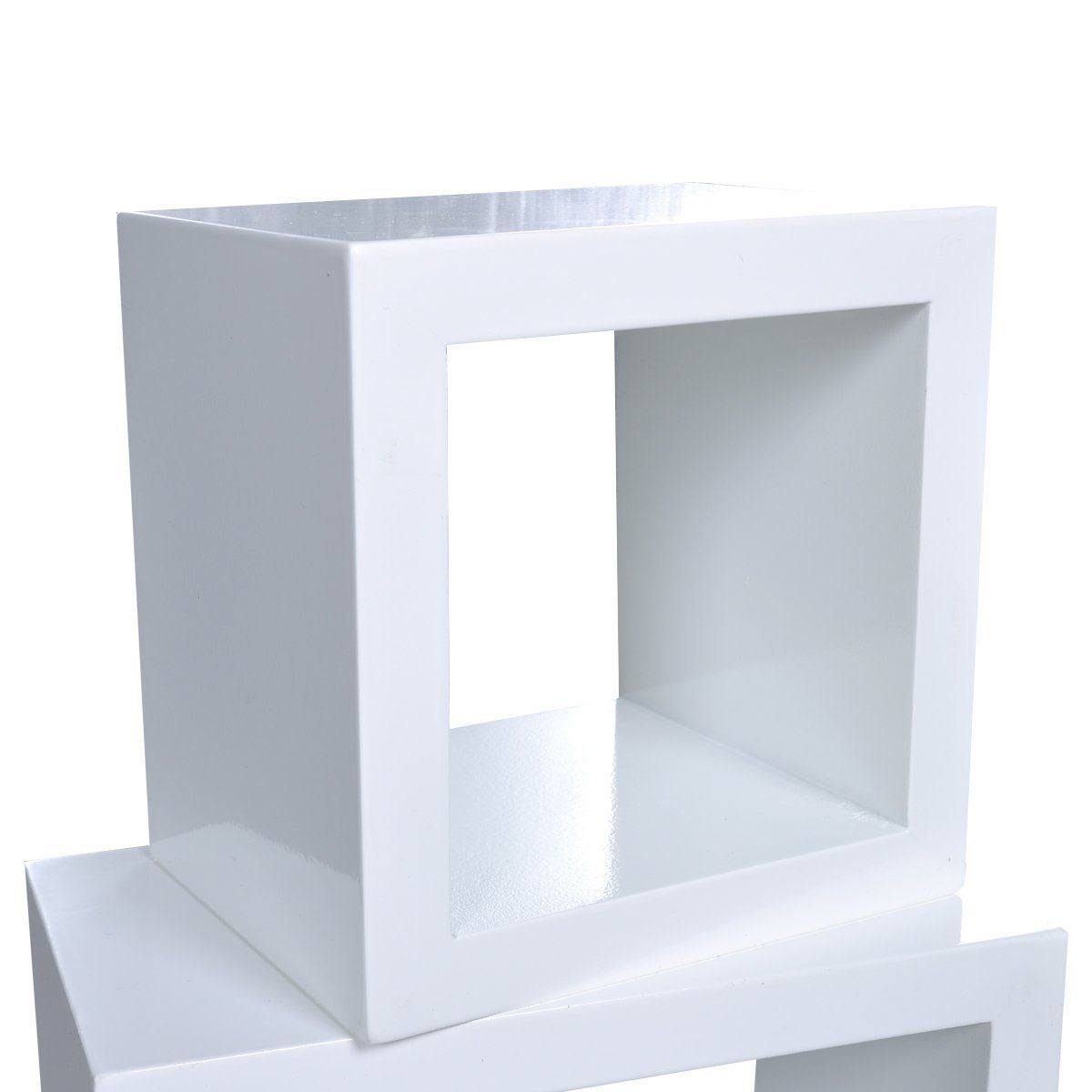 Three Piece Cube Shelf Set High Gloss White T486090