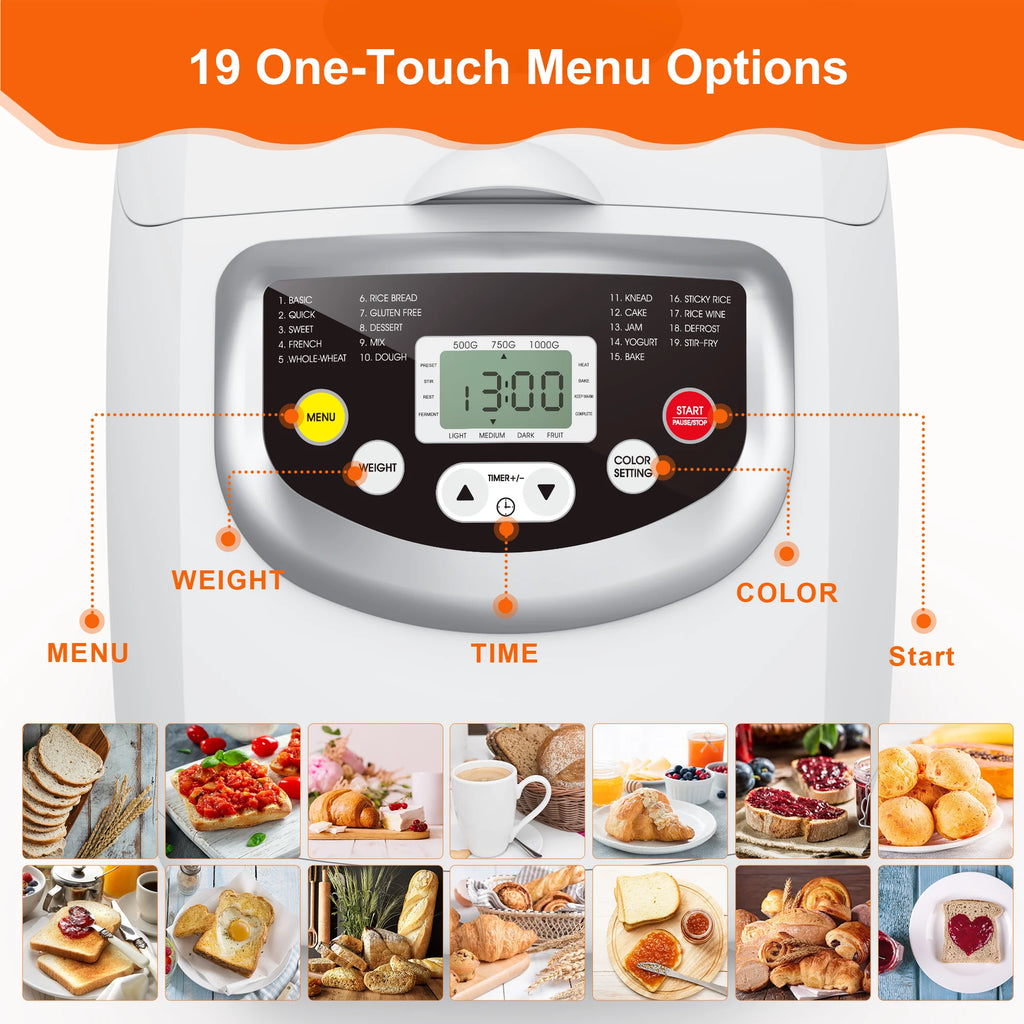 2lbs. 19 in 1 Auto Bread Machine with Gluten Free Setting B533625