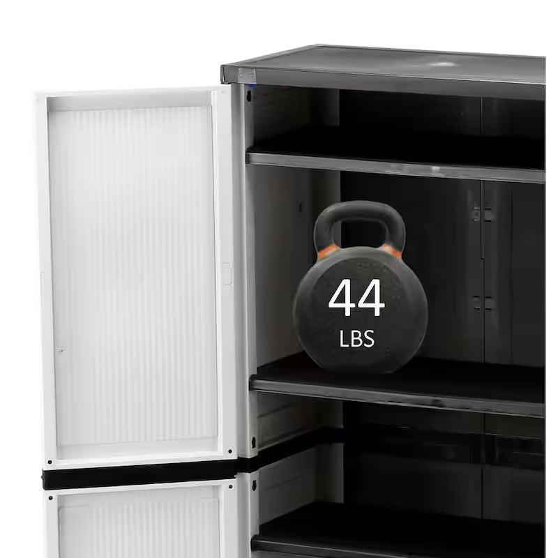 Gray Plastic Freestanding Garage Cabinet W5566