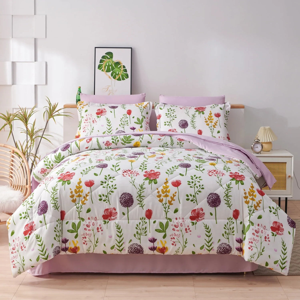 7 Pcs Floral Comforter Set Queen/Full Size S582