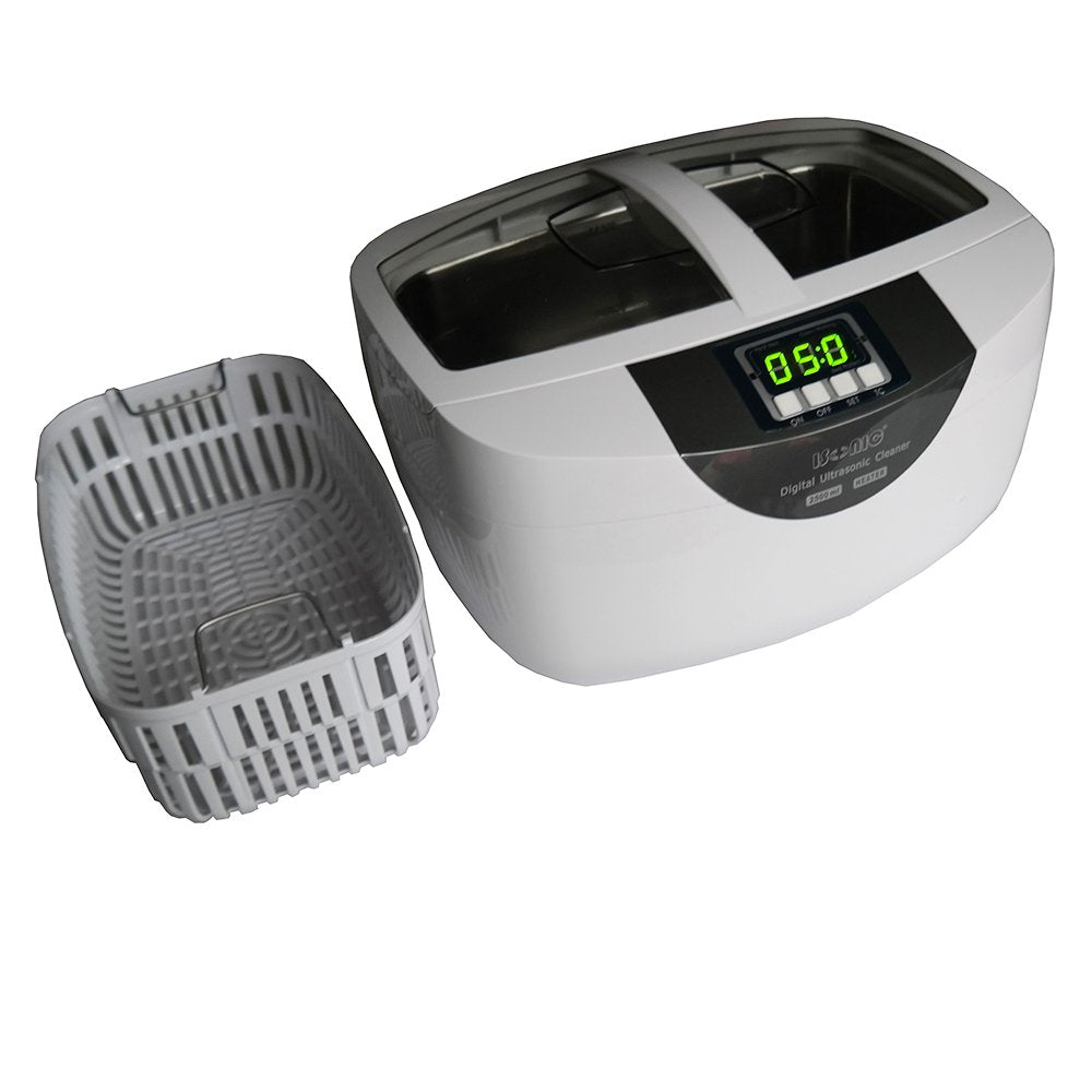 Commercial Ultrasonic Cleaner, 2.5L, White, Plastic Tray, 110V Q595125