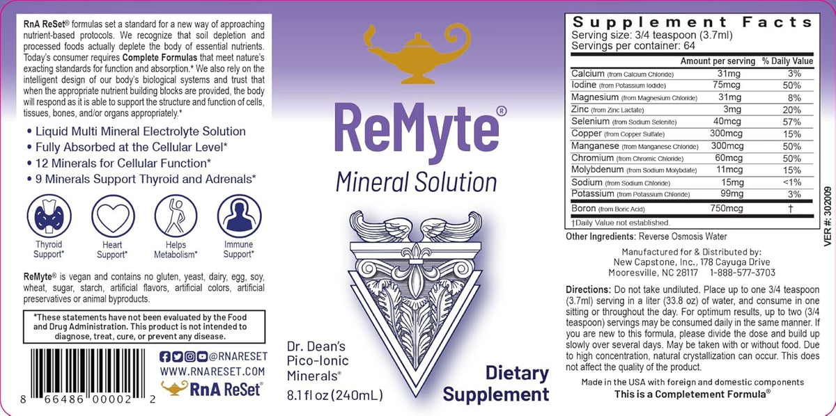 ReMag High Absorption Magnesium Liquid and ReMyte Mineral Solution, 240 ml Each, Pack of 2 L941