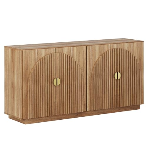 65 Inch Fluted Buffet Cabinet with Storage Y437366