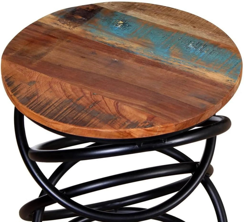 Solid Reclaimed Wood Table with Iron Frame I5825