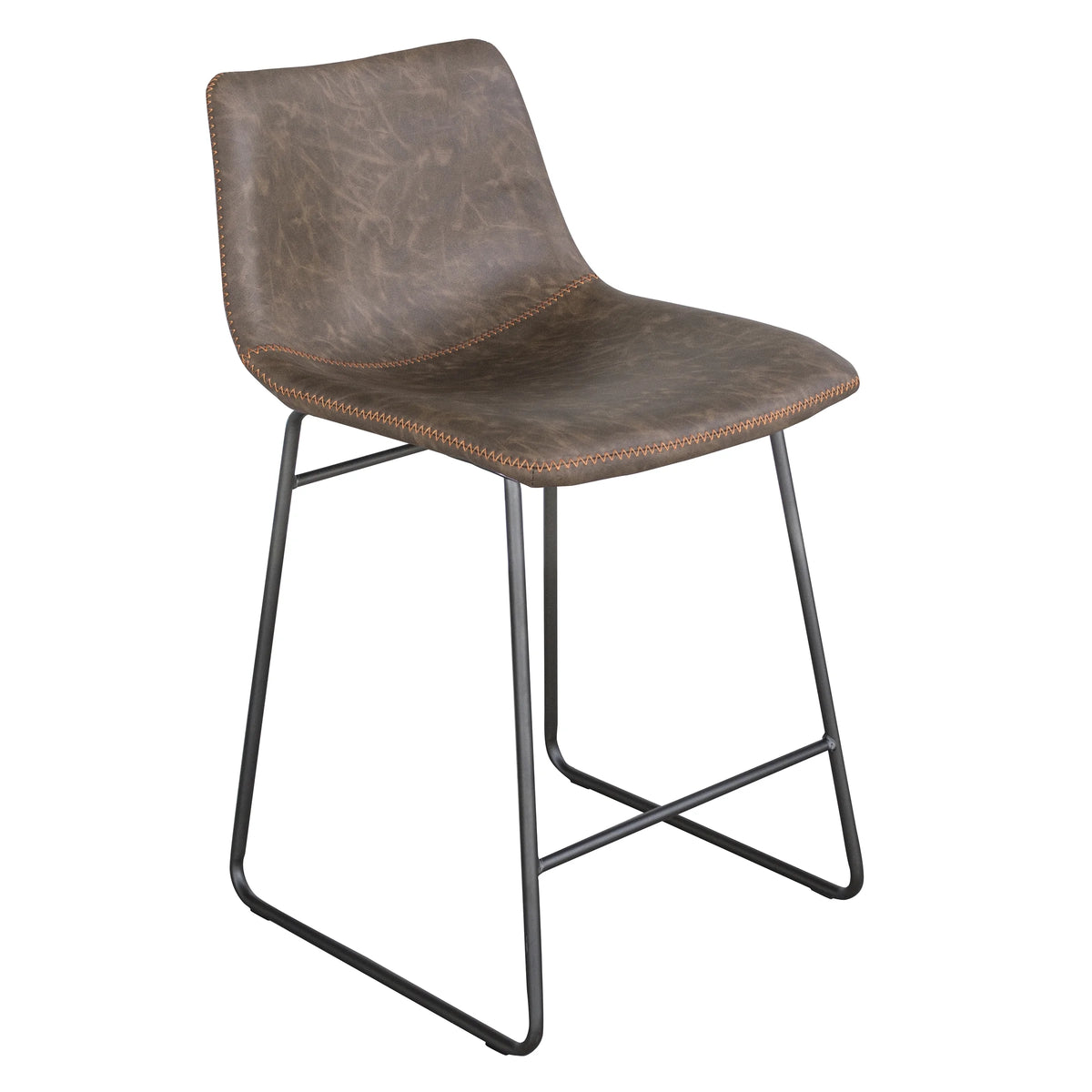 Set of Two Faux Leather Counter Height Bar Stools C866