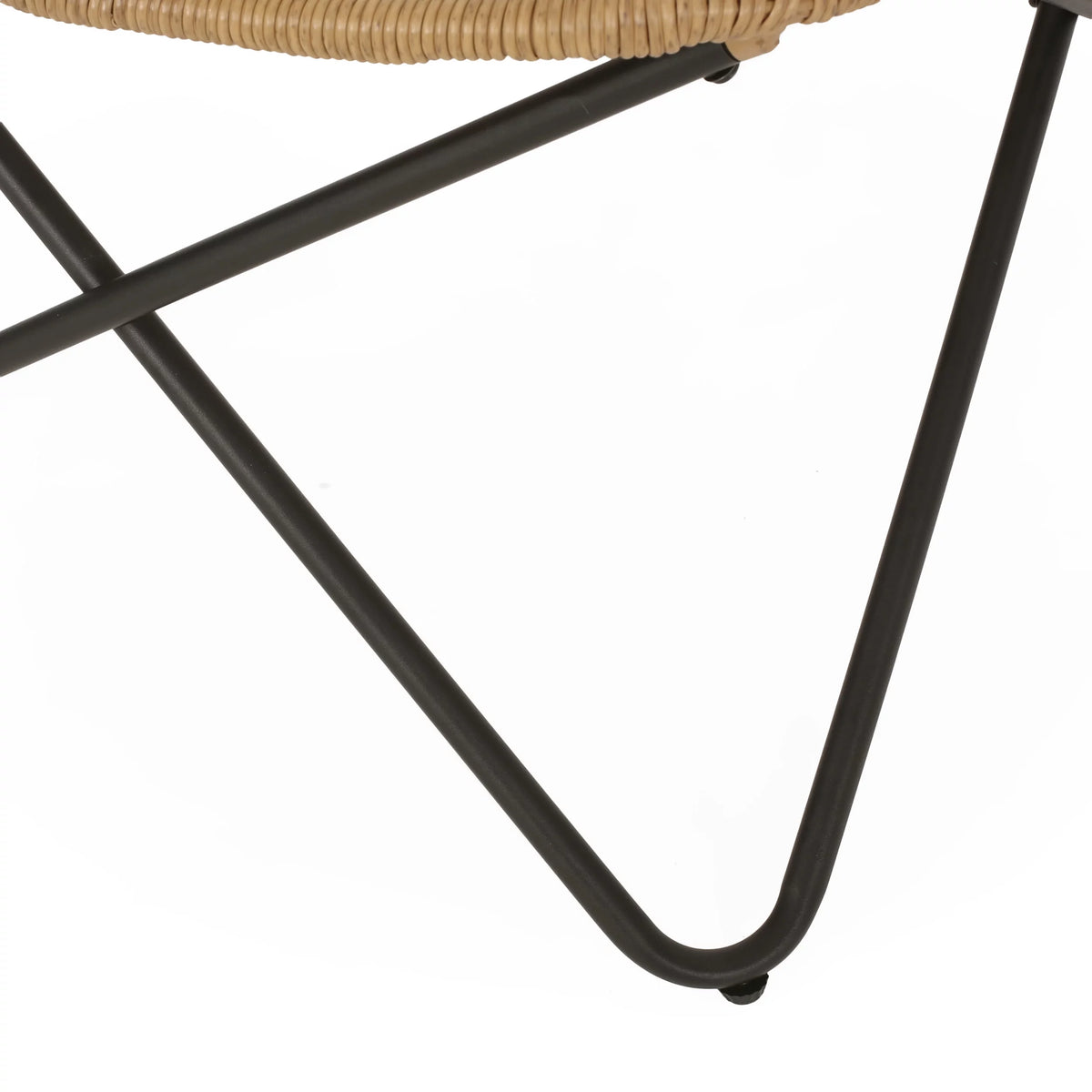 Wicker Outdoor Accent Chairs, Set of 2, Light Brown and Black Y263839