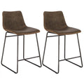 Set of Two Faux Leather Counter Height Bar Stools C866