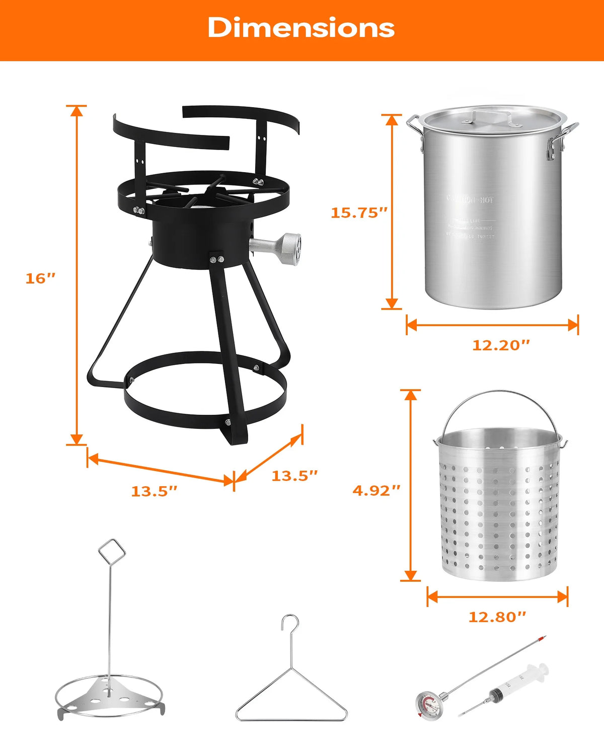 30QT Propane Turkey Fryer with Round Cooktop Kit O242