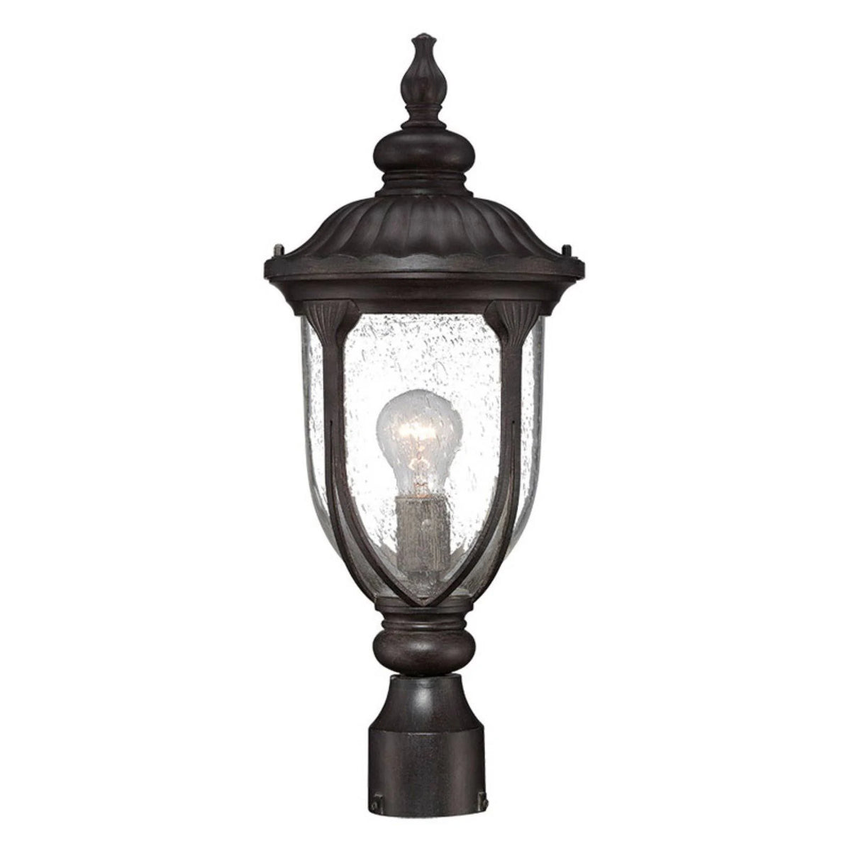 Black 1-Light Outdoor Post Mount Light Fixture K7809