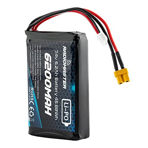 7.4V 2S 6200mAh Rechargeable Lipo Battery with XT30 JST-XH Connector H478758