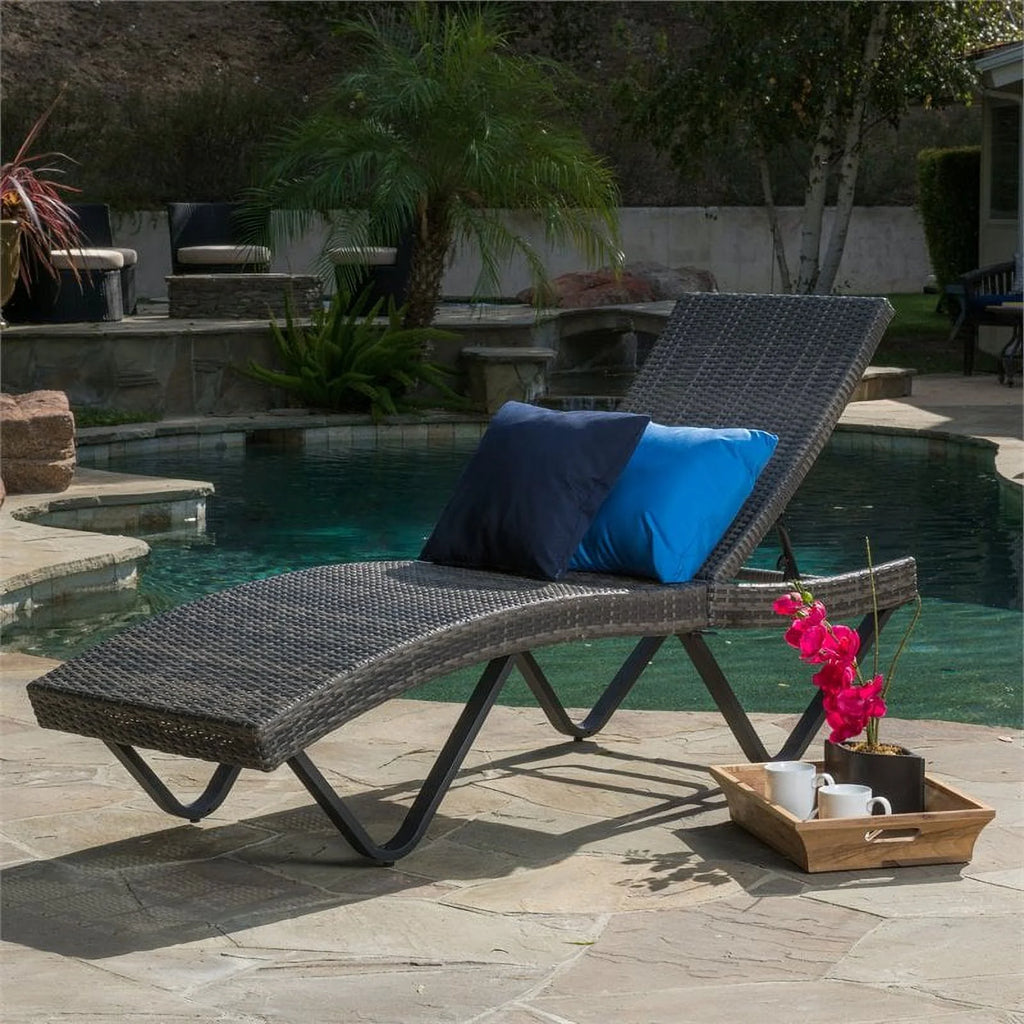 Grey Single Chaise Lounger P287798