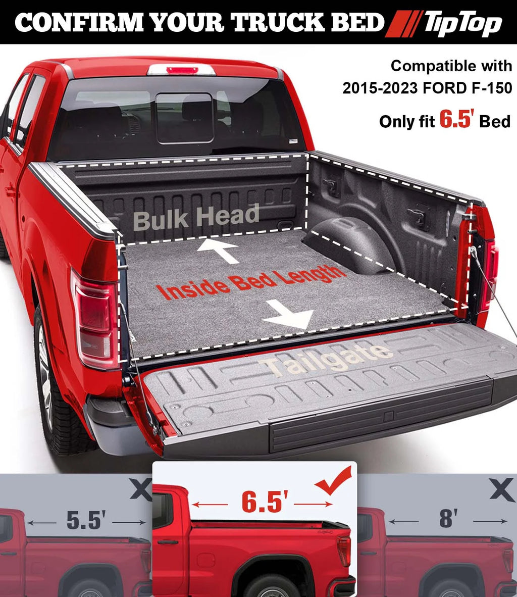 Tri-Fold Hard Tonneau Cover Truck Bed FRP 6.5ft Bed K688219