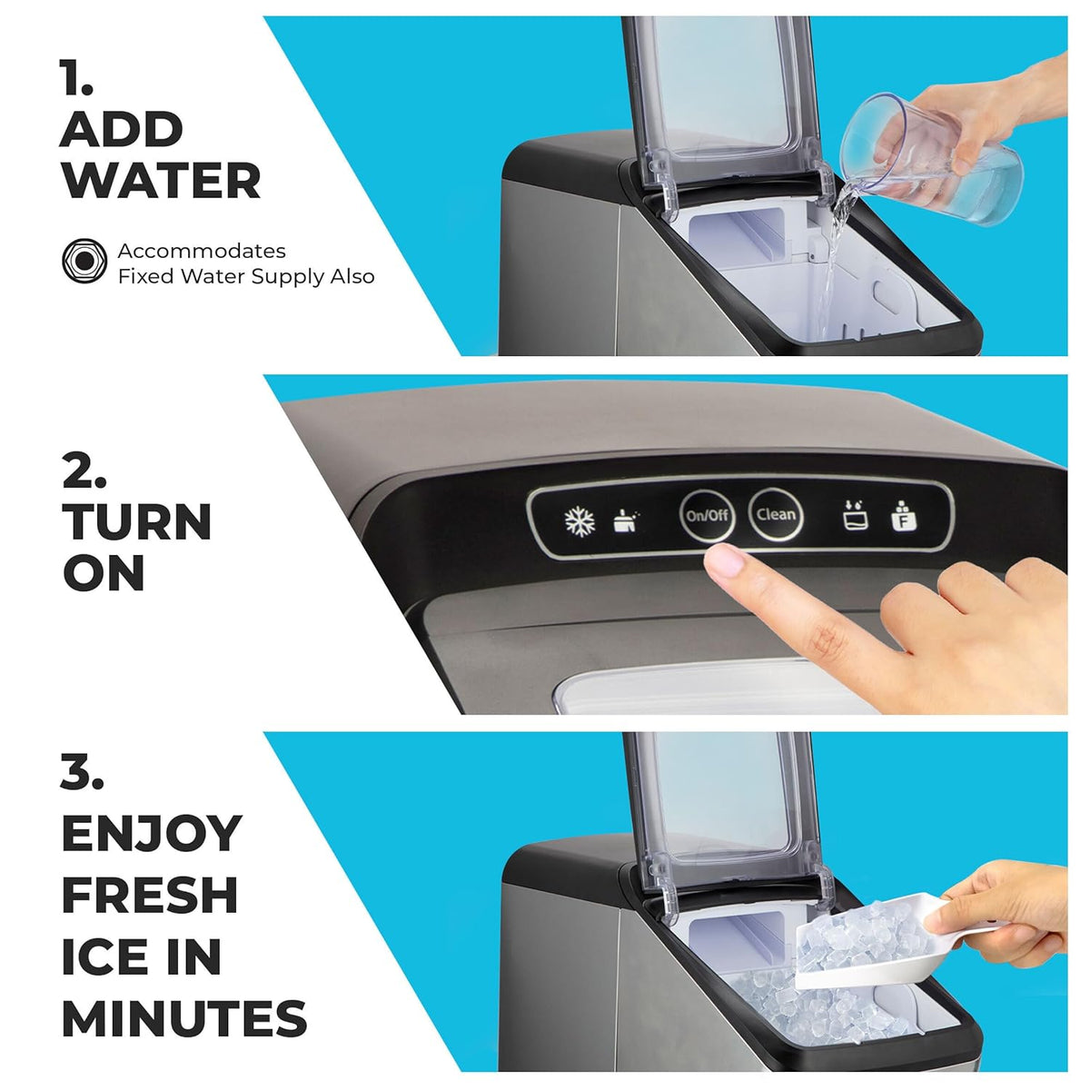 Countertop Nugget Ice Maker, 30 lbs Daily, 3 QT Tank I99923